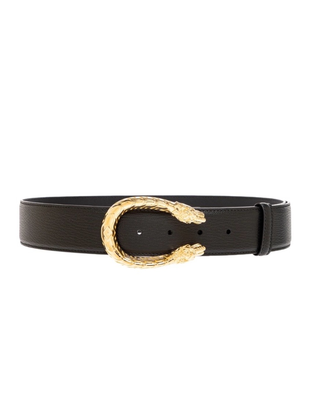 Gucci Dionysus Leather Belt with Gold Serpent Double-Head Buckle